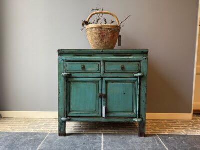 Antikes Chinesischer Schrank Blau
