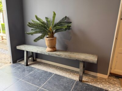 Banc Laqué Gris Clair 197CM