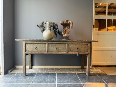 Table Console Vieux Pin Vert Mat 192CM