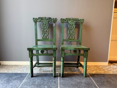 Ensemble De Chaises Chinoises Anciennes Vertes