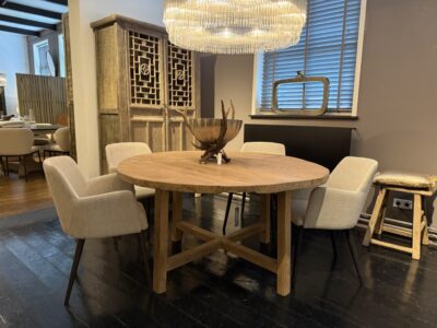 Table En Bois d’Orme Ronde 146CM