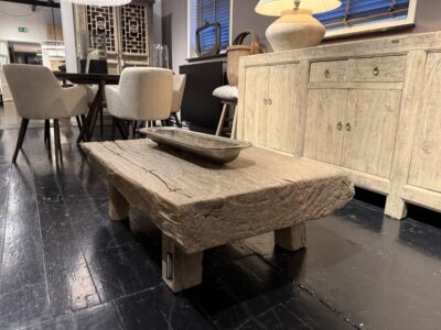 Elmwood Coffee Table Tree Trunk 117X78CM