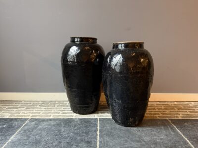 Antiek Chinese Vaas Zwart Hoog