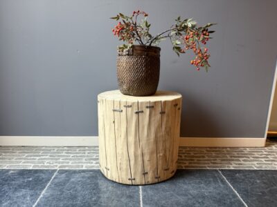 Table d’Appoint Tronc d’Arbre Bois d'Orme 52X48CM