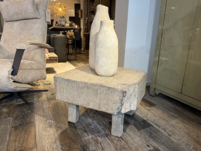 Tronc D’arbre En Vieille Table D’appoint En Pin 61X56CM