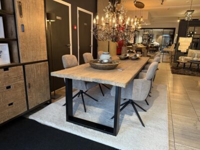 Table En Elmwood Pied En Bande En U-profile 284CM